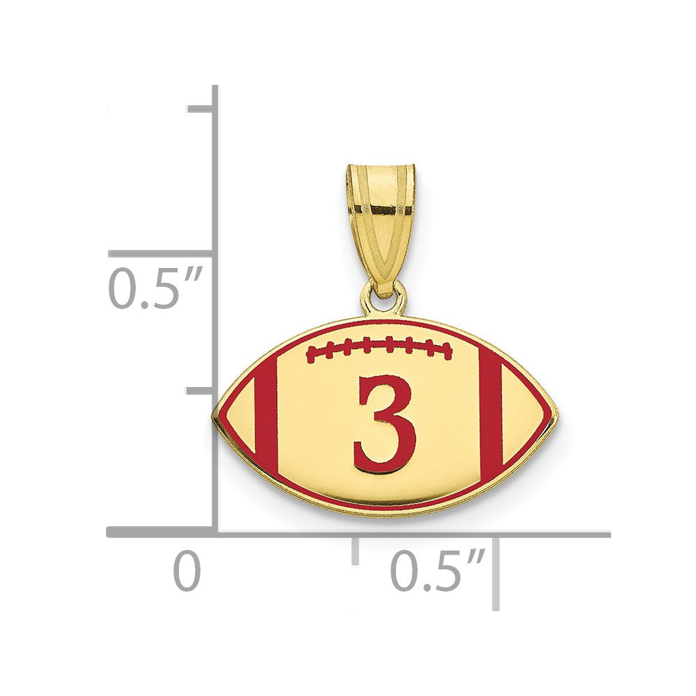 10K\k Yellow Gold Personalized Football Epoxy Pendant