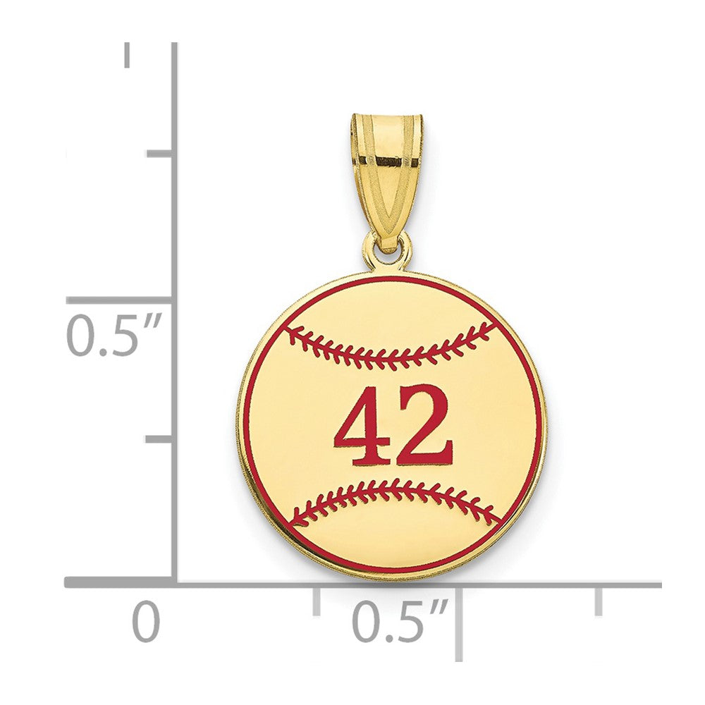 10k Yellow Gold Personalized Baseball Epoxy Pendant