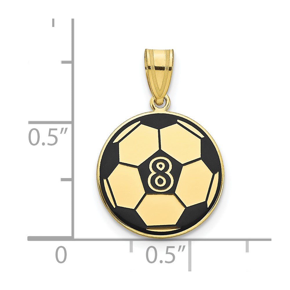 10k Yellow Gold Personalized Soccer Ball Epoxy Pendant