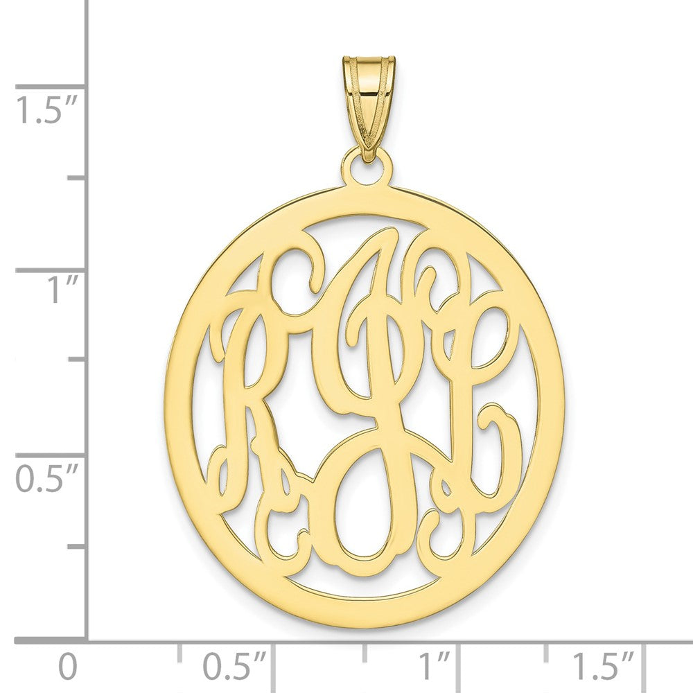 10k Yellow Gold Round Monogram Pendant