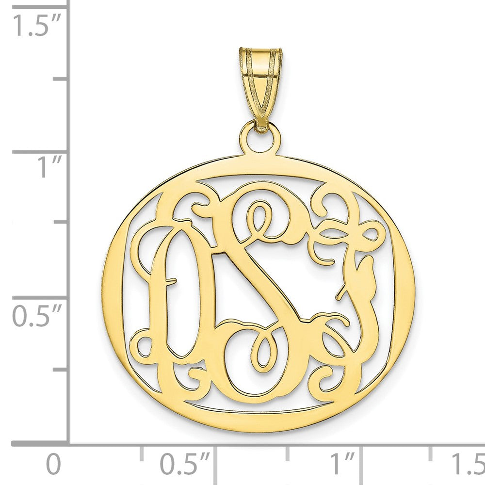 10k Yellow Gold Round Monogram Pendant