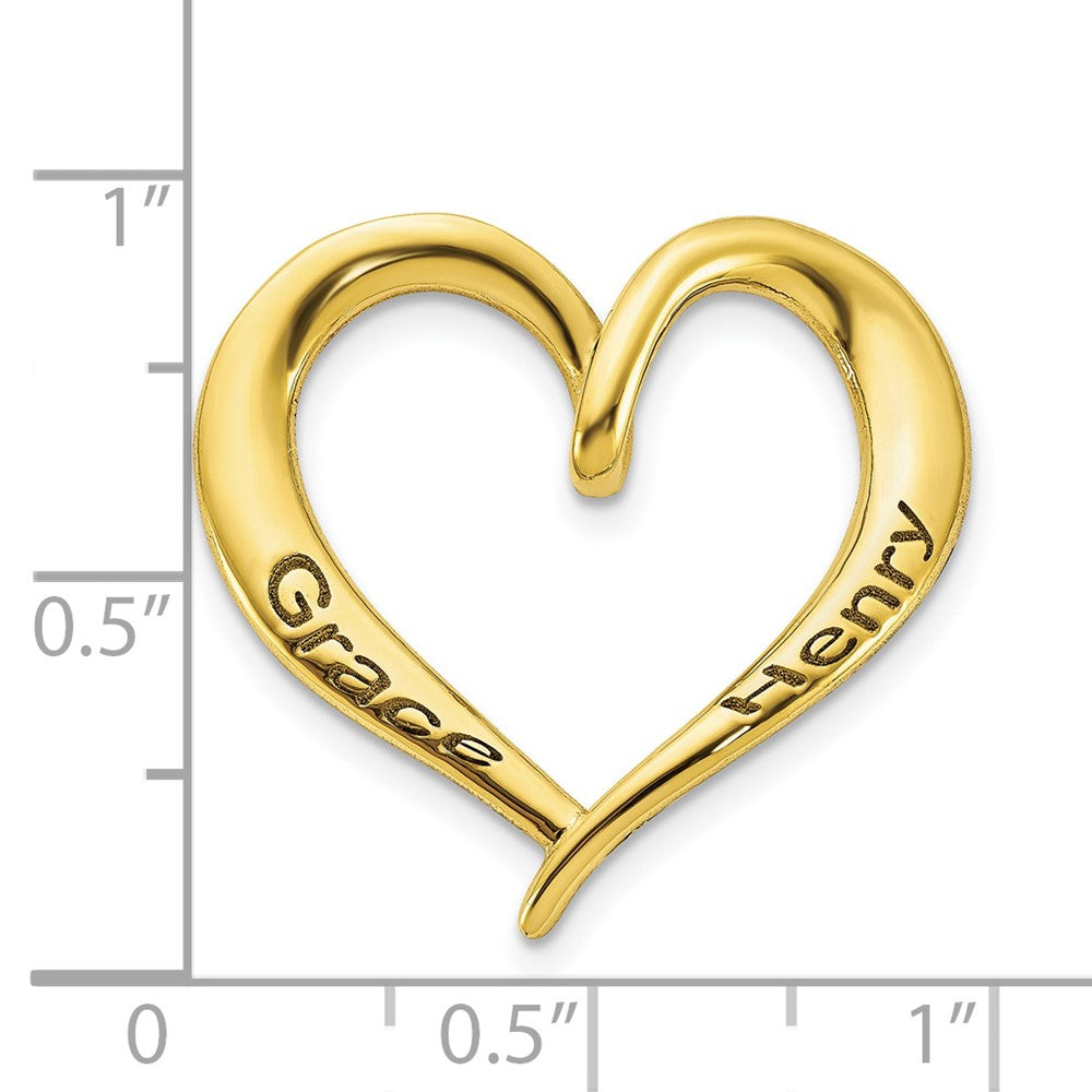 10k Yellow Gold Personalized Antiqued Heart Slide