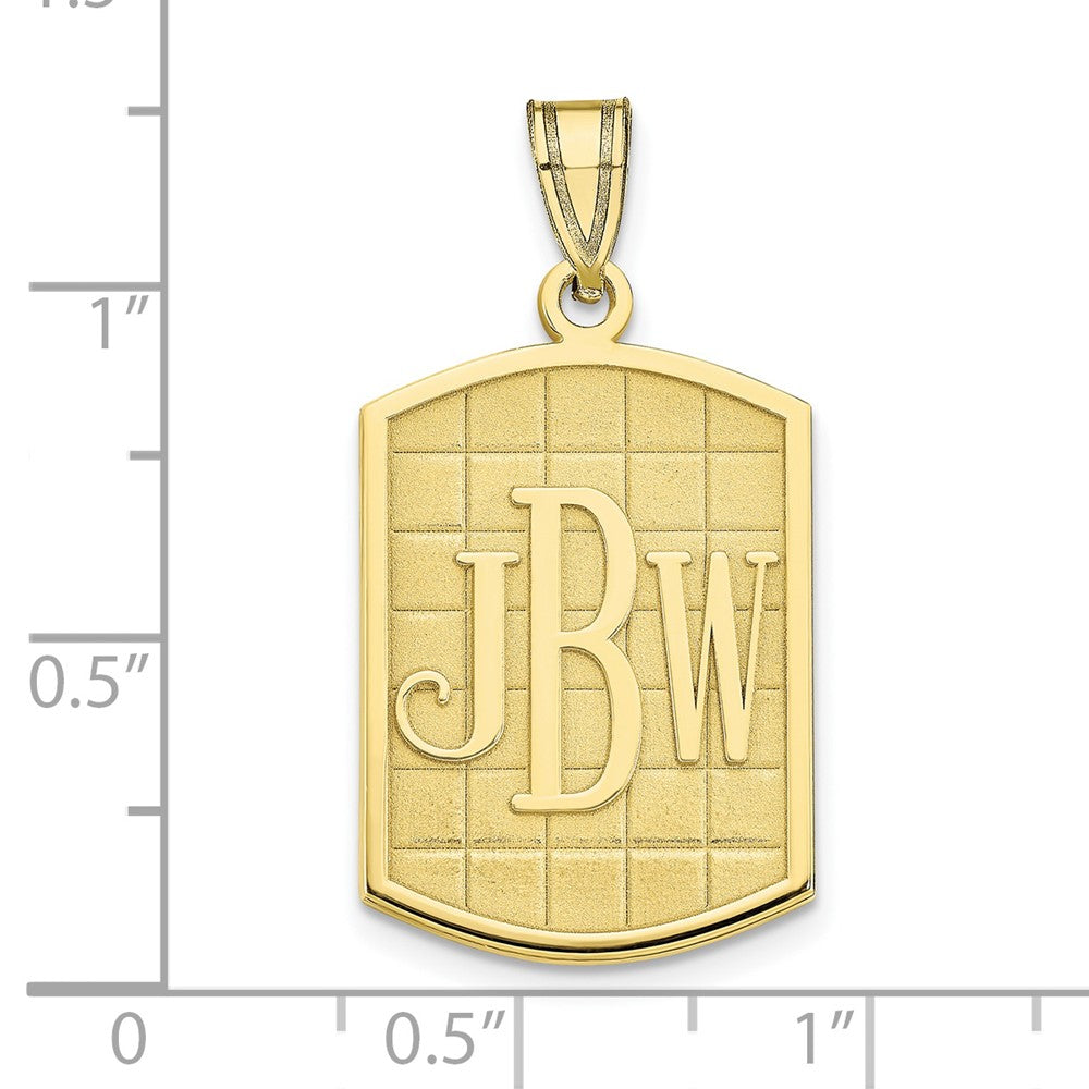 10k Yellow Gold Brushed Monogram Pendant