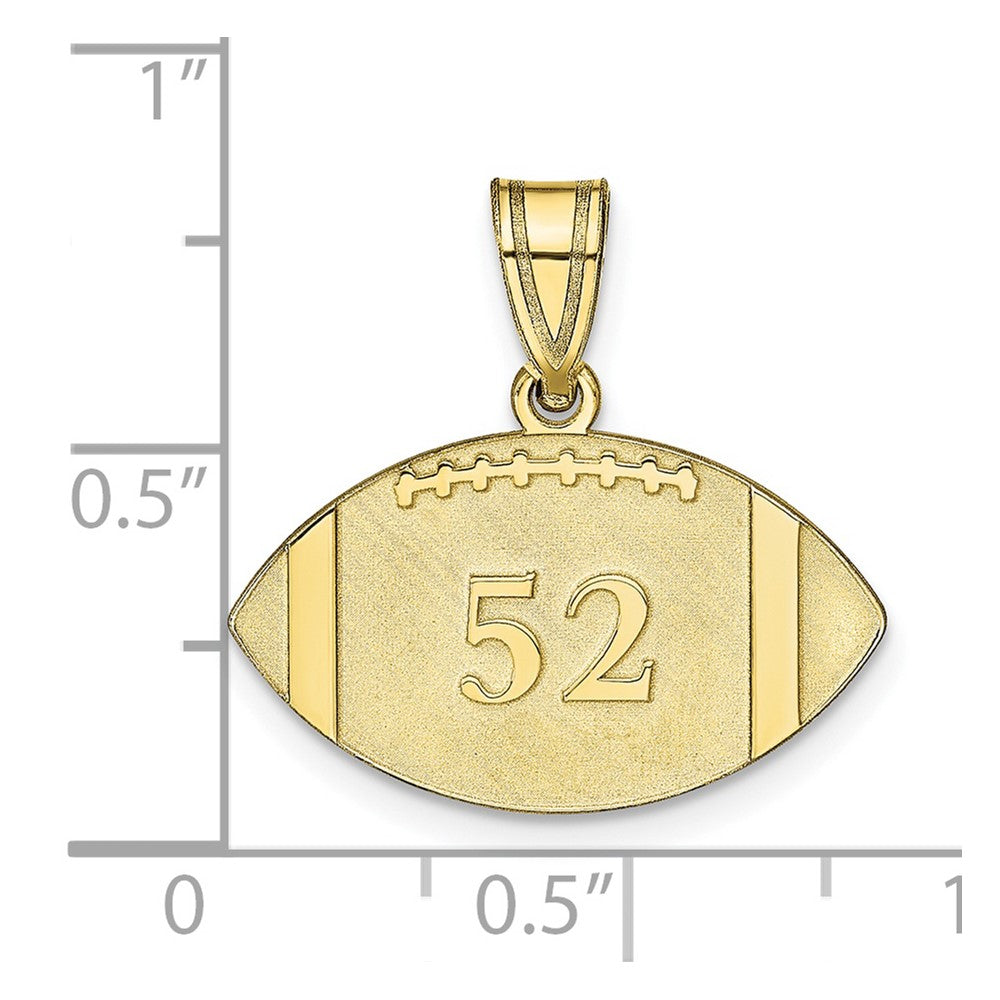 10k Yellow Gold Personalized Football Pendant
