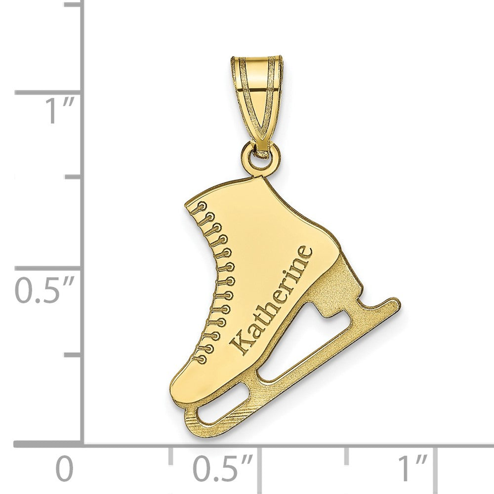 10k Yellow Gold Personalized Ice Skate Pendant
