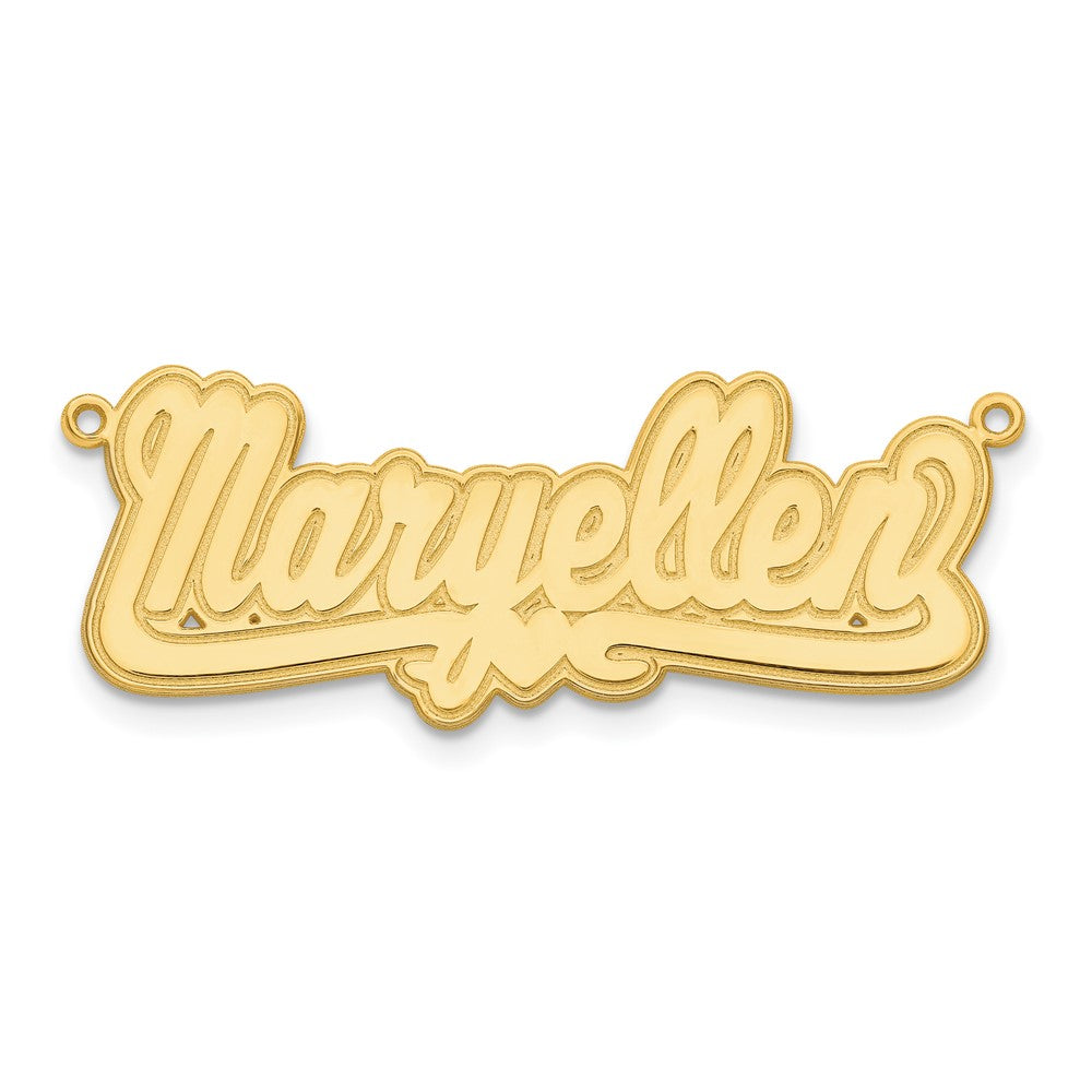 10k Yellow Gold Etched Heart Name Plate