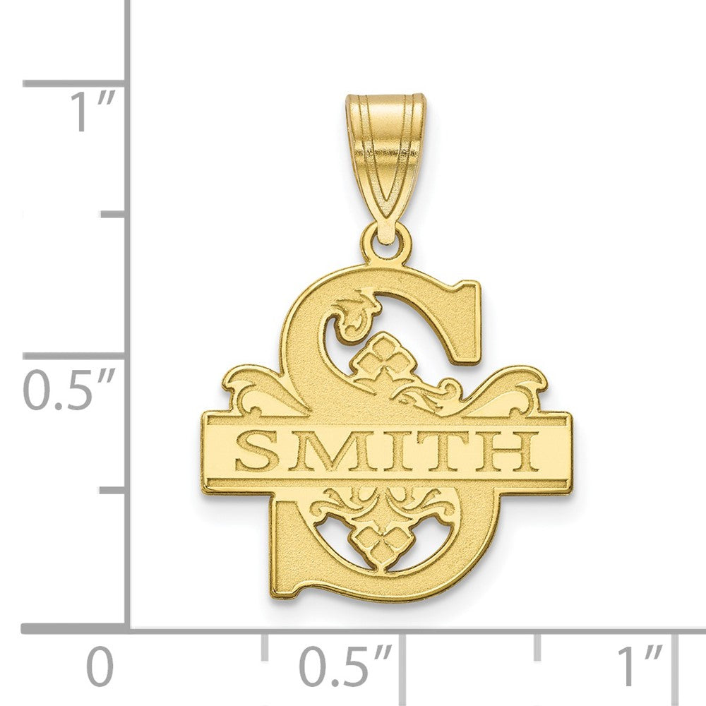 10k Yellow Gold Initial and Family Name Pendant