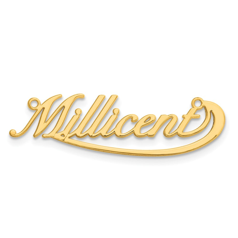 10k Yellow Gold Small Swoop Name Plate