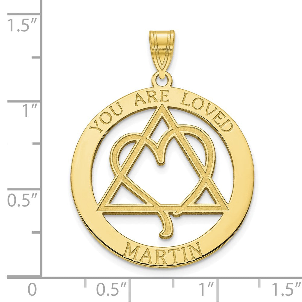 10k Yellow Gold YOU ARE LOVED Adoption Pendant
