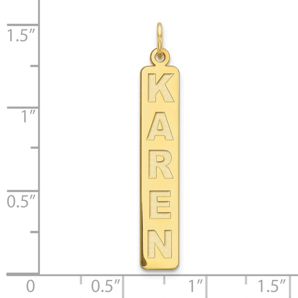 10k Yellow Gold Large Arial Black New Font Bar Charm