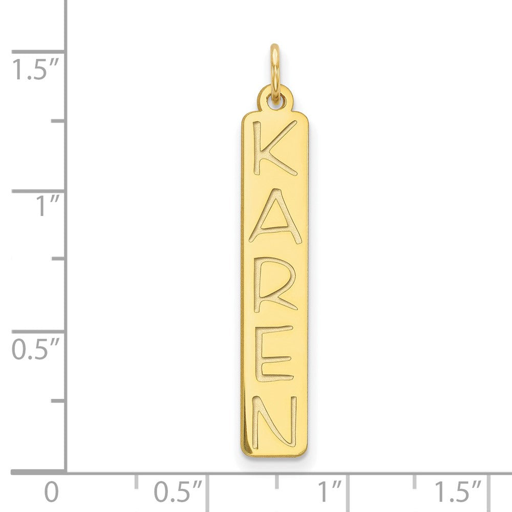 10k Yellow Gold Large Garfield Font Bar Charm