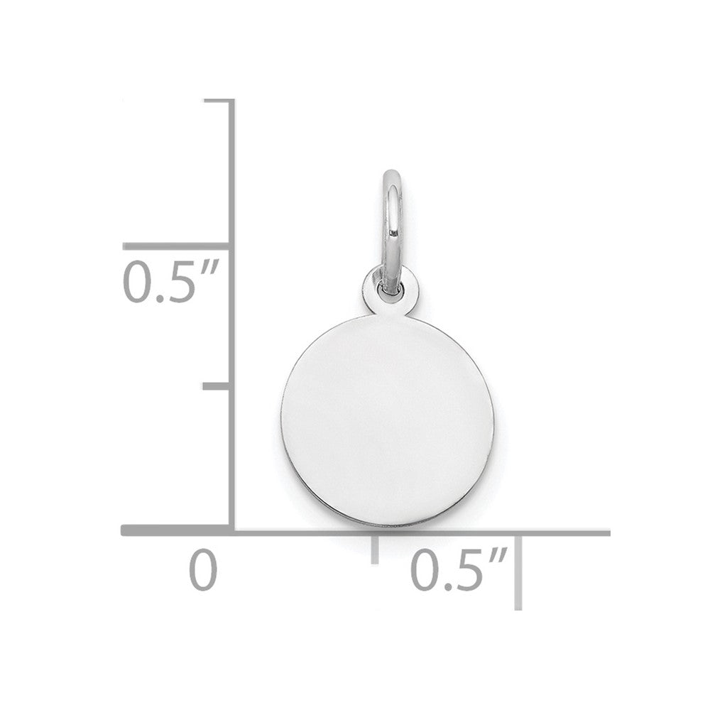 10K White Gold Plain .018 Gauge Circular Engravable Disc Charm