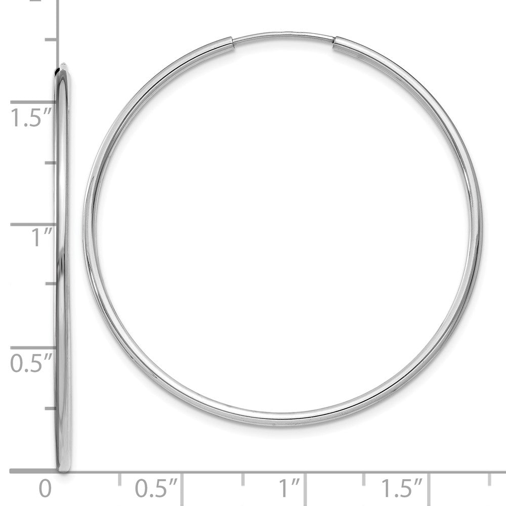 10k White Gold 1.5mm Polished Endless Hoop Earrings