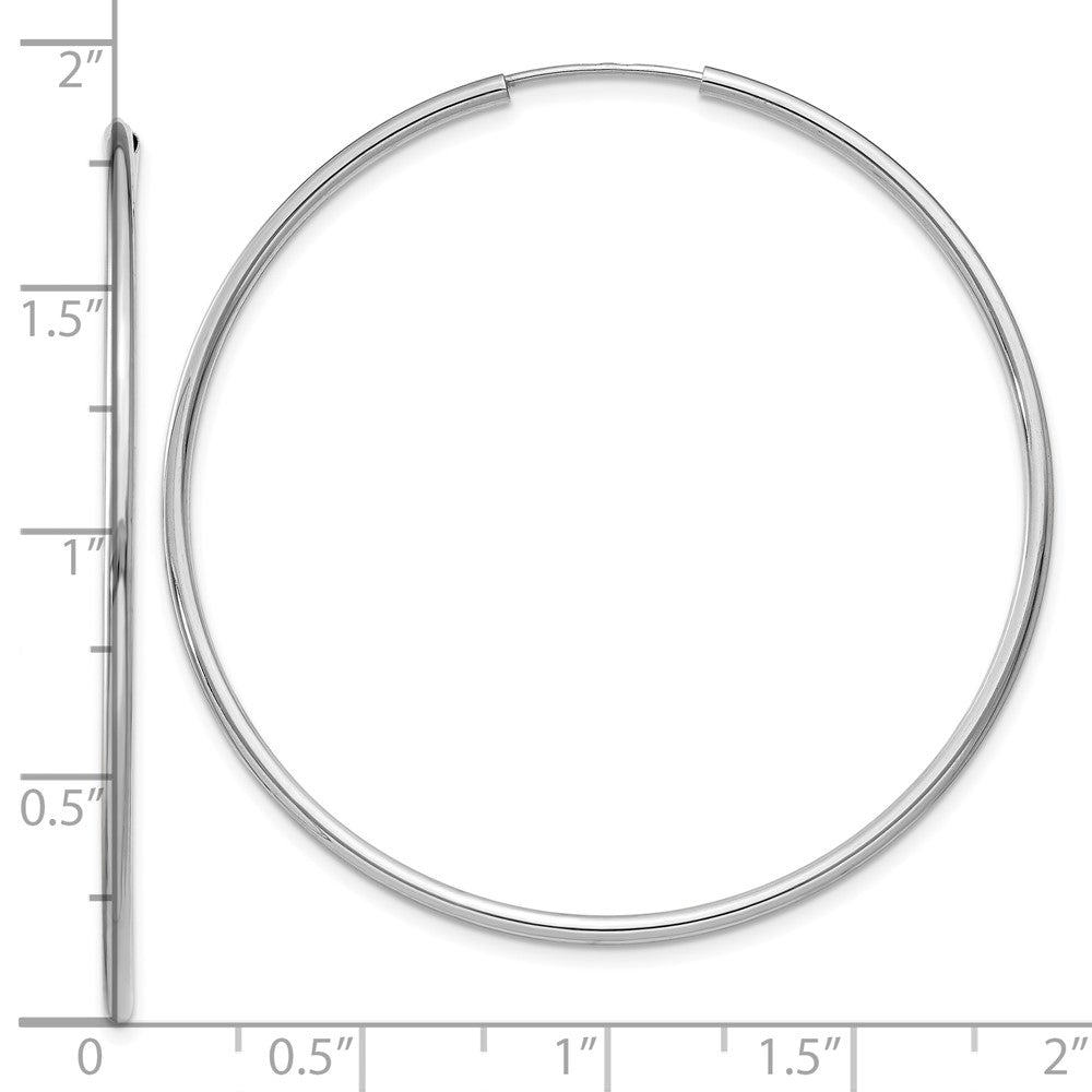 10k White Gold 1.5mm Polished Endless Hoop Earrings