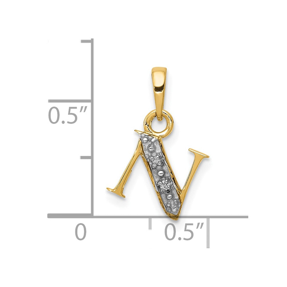 10K and Rhodium Diamond Initial Z Charm