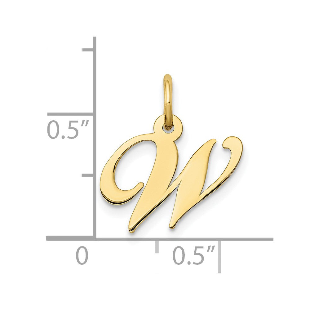 10K Small Fancy Script Initial W Charm