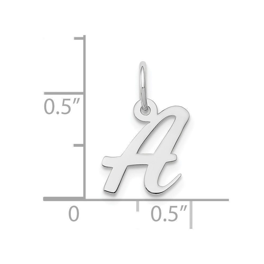 10k White Gold Small Script Initial A Charm