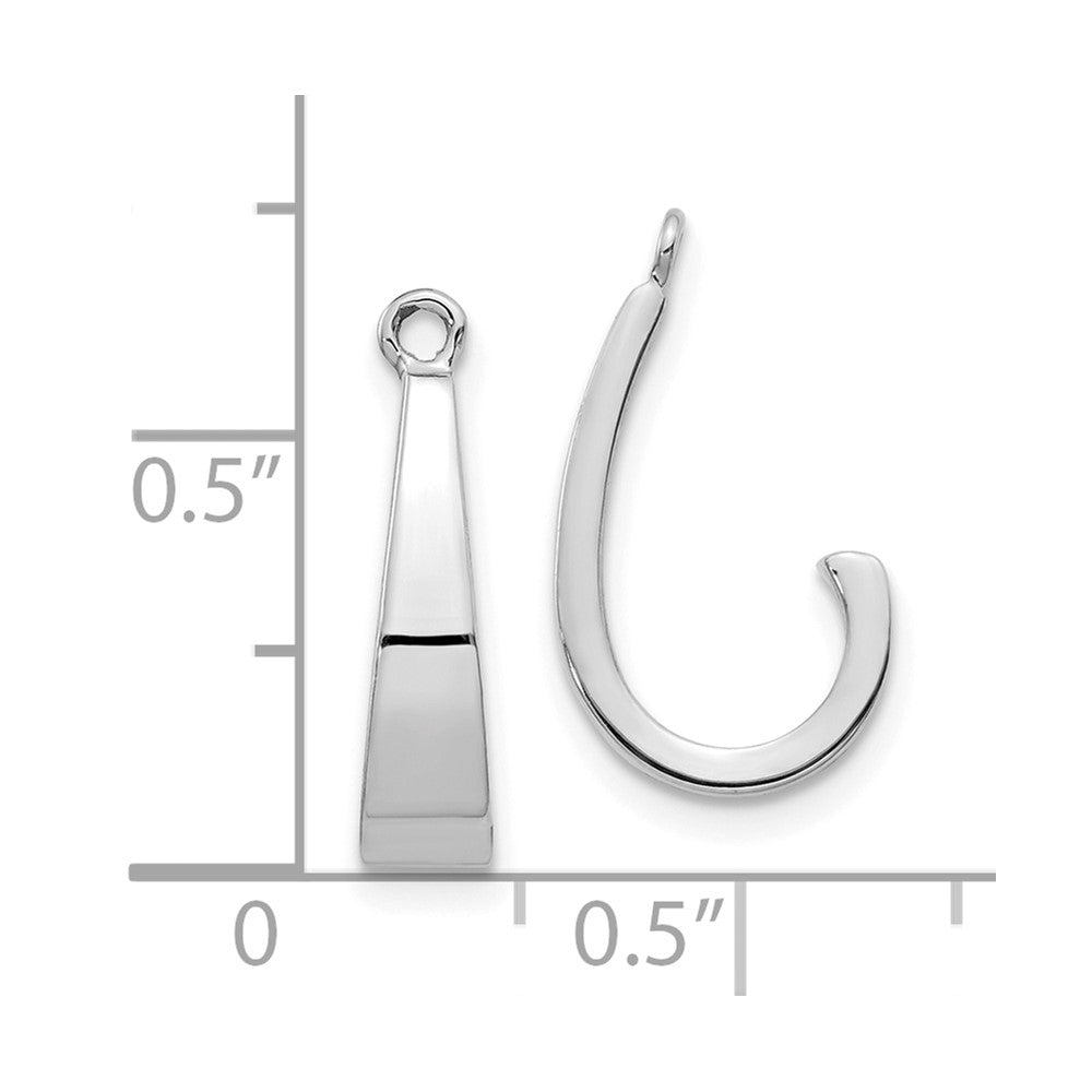 10k White Gold J Hoop Earrings Jackets