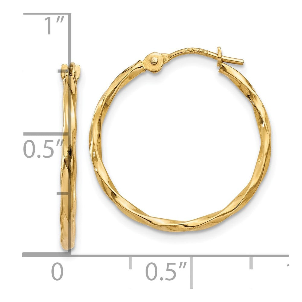 10k Twist Hoop Earrings
