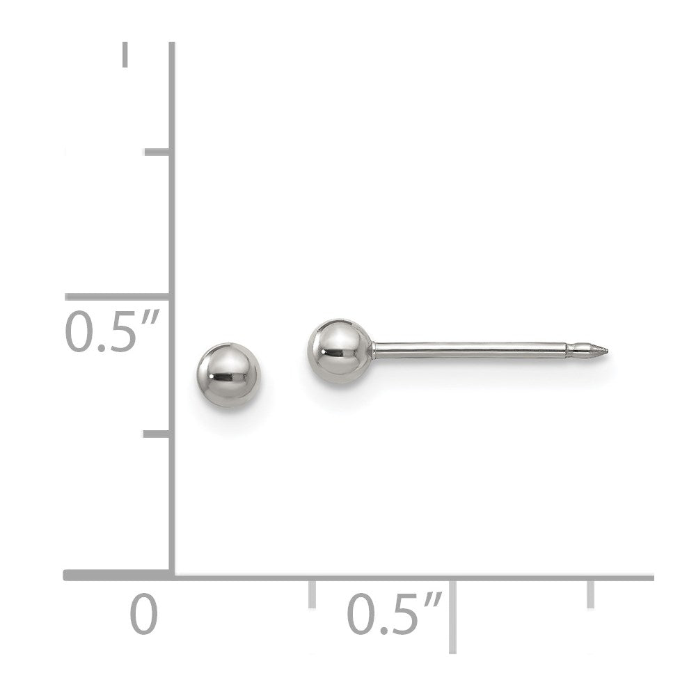 Piercing only Stainless Steel Polished 3mm Ball Post Earrings