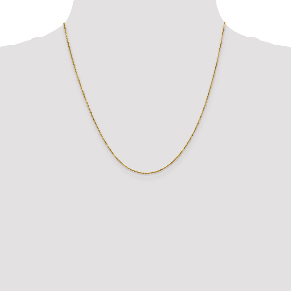 18K 20 inch 1mm Diamond-cut Spiga with Spring Ring Clasp Chain