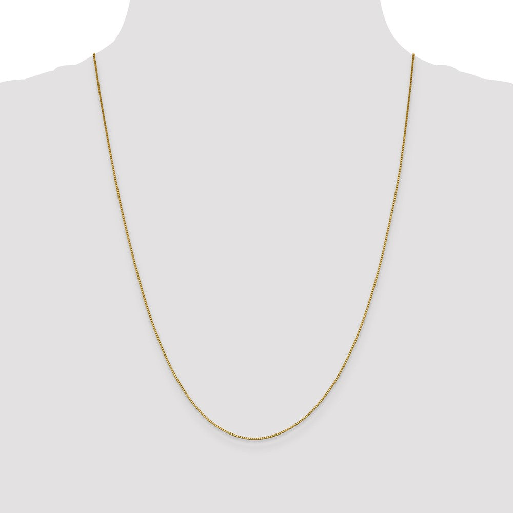 18K 24 inch .9mm Box with Lobster Clasp Chain