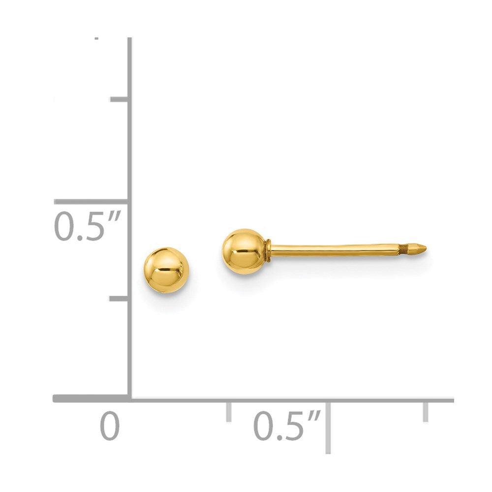 Piercing only 14k 3mm Ball Post Earrings