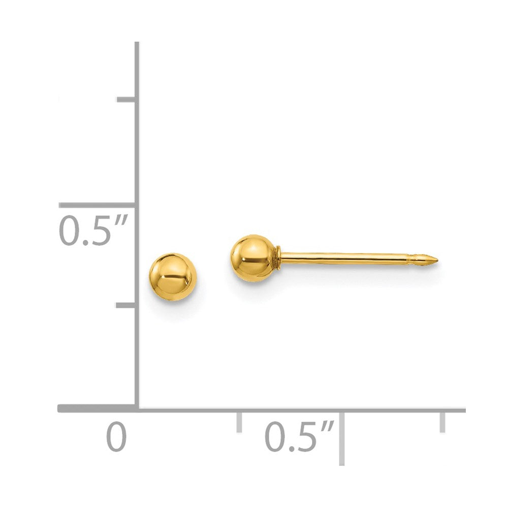 Piercing only 18k 3mm Ball Post Earrings