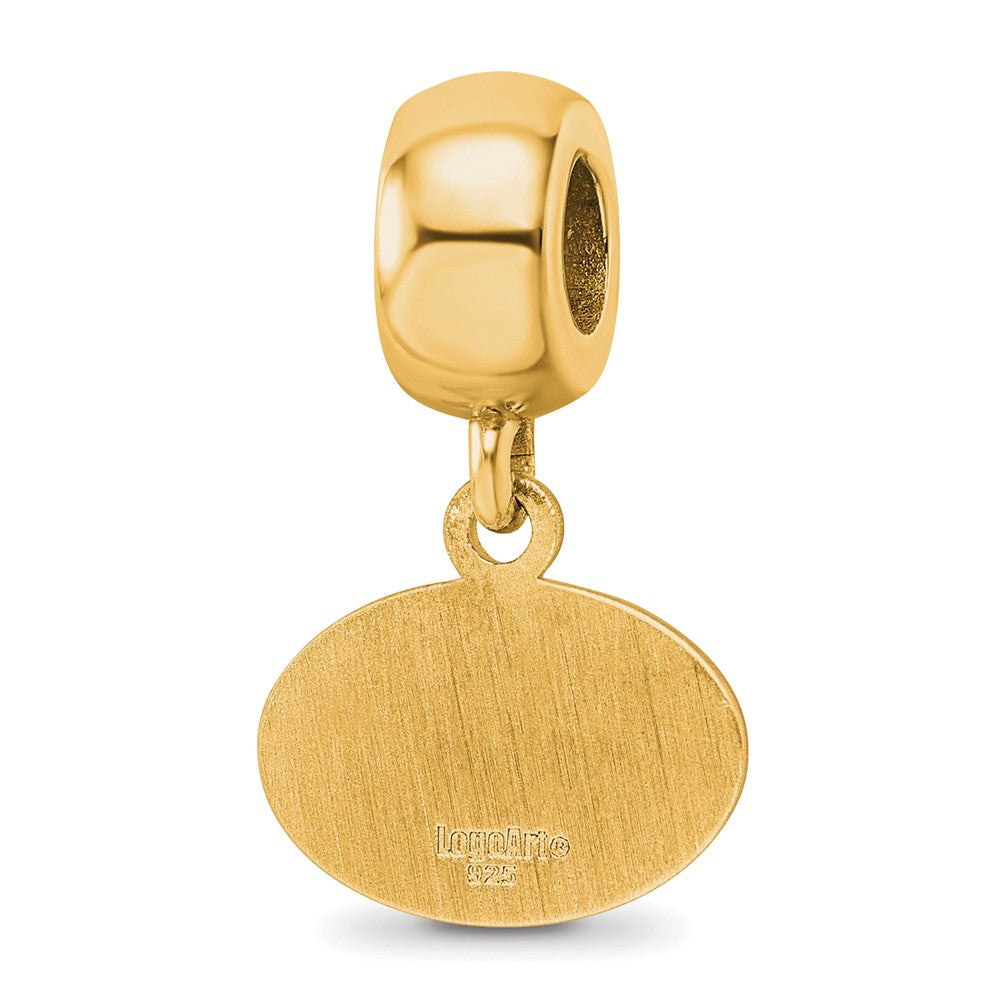 Sterling Silver Gold-plated Penn State University Lion Extra Small Dangle Bead Charm