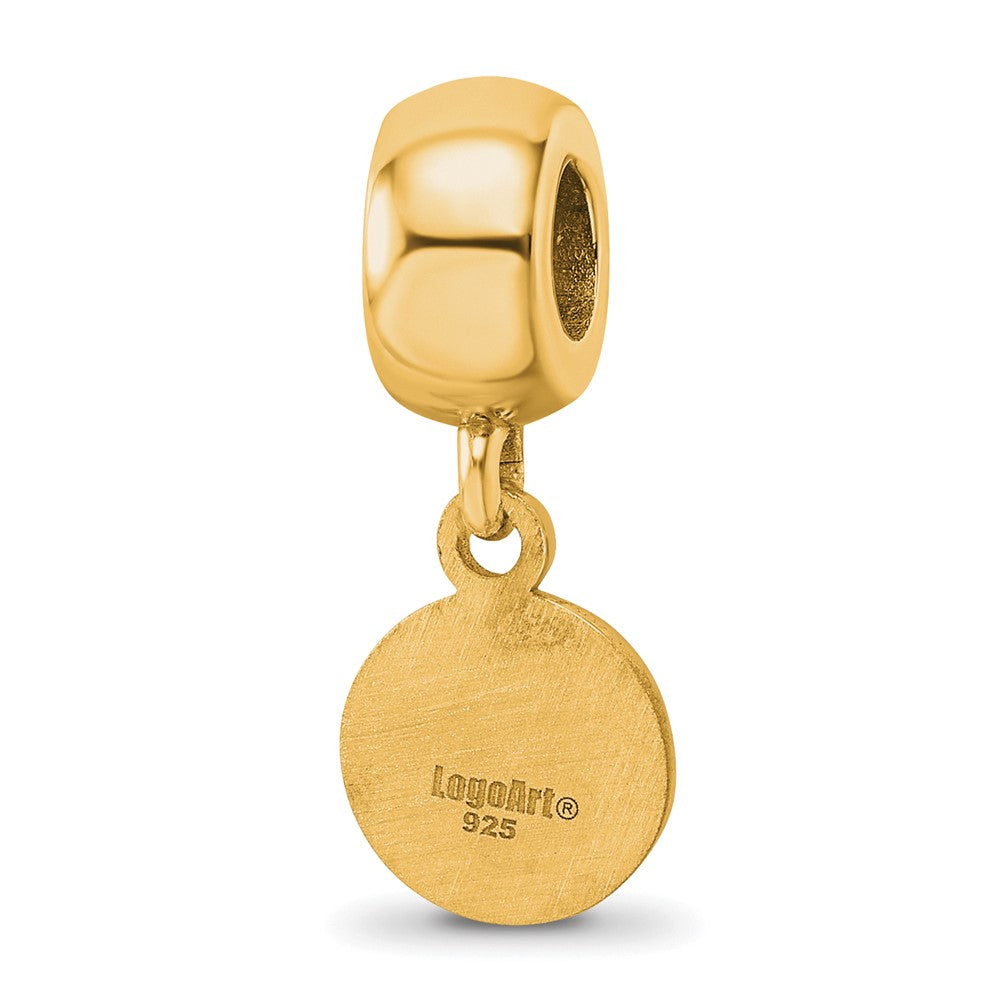 Sterling Silver Gold-plated MLB Toronto Blue Jays Extra Small Disc Dangle Bead