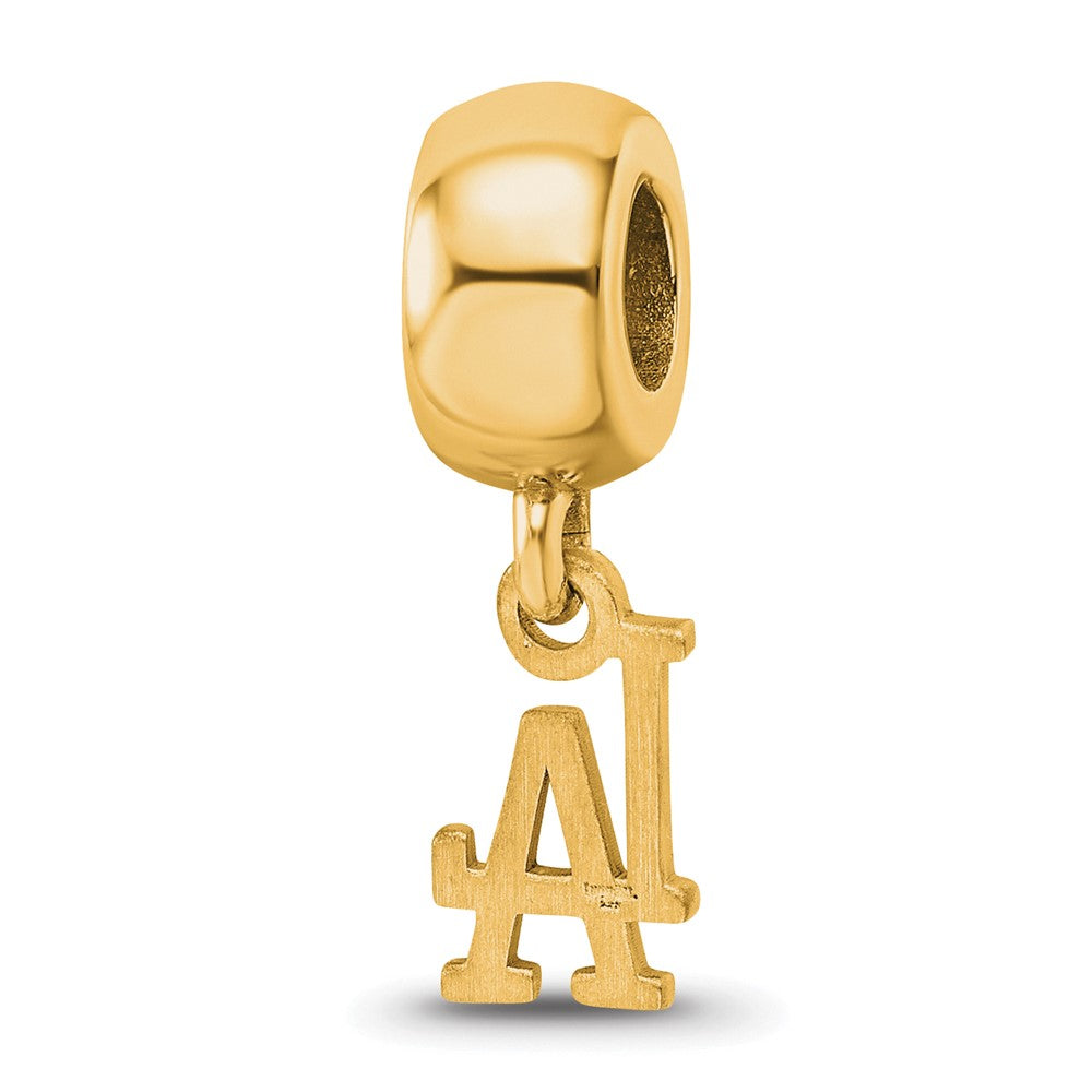 Sterling Silver Gold-plated MLB Los Angeles Dodgers L-A Extra Small Dangle Bead