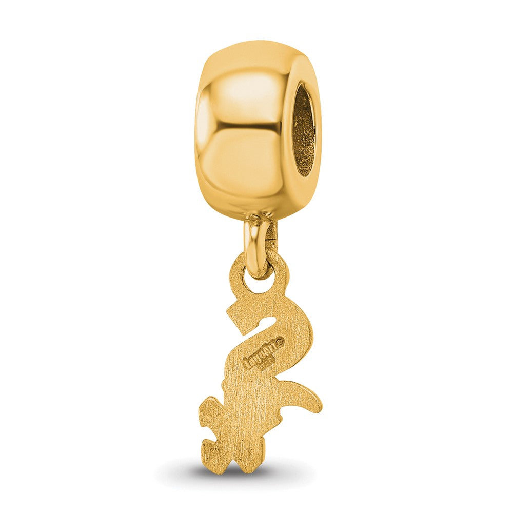 Sterling Silver Gold-plated MLB Chicago White Sox Extra Small Dangle Bead