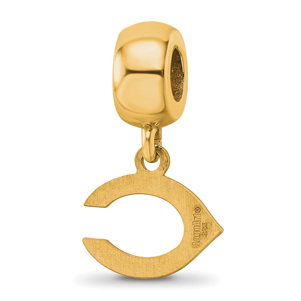 Sterling Silver Gold-plated MLB Cincinnati Reds Letter C Extra Small Dangle Bead