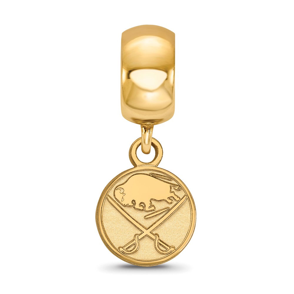 Sterling Silver Gold-plated NHL Buffalo Sabres Extra Small Dangle Bead