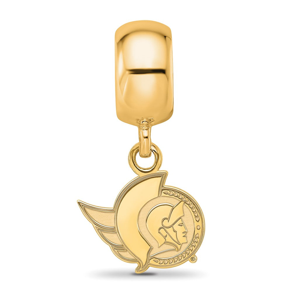Sterling Silver Gold-plated NHL Ottawa Senators Extra Small Dangle Bead Charm