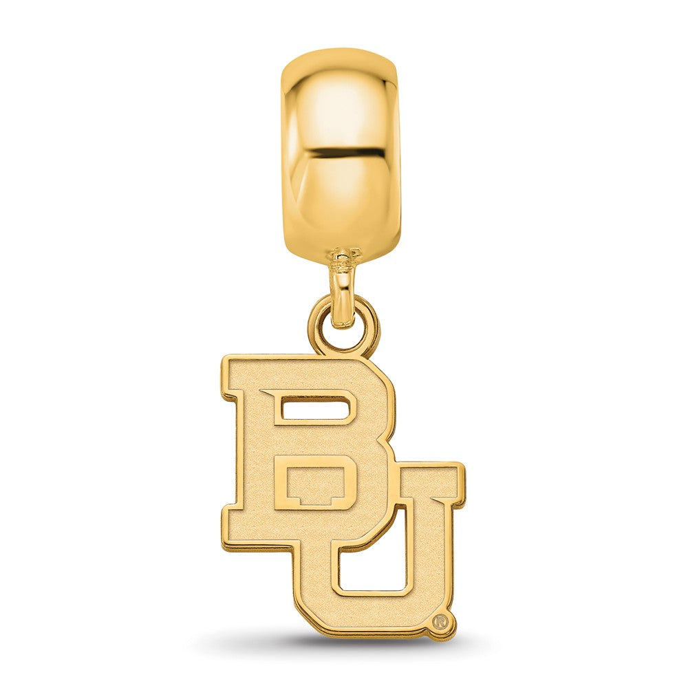 Sterling Silver Gold-plated Baylor University Bears Small Dangle Bead Charm
