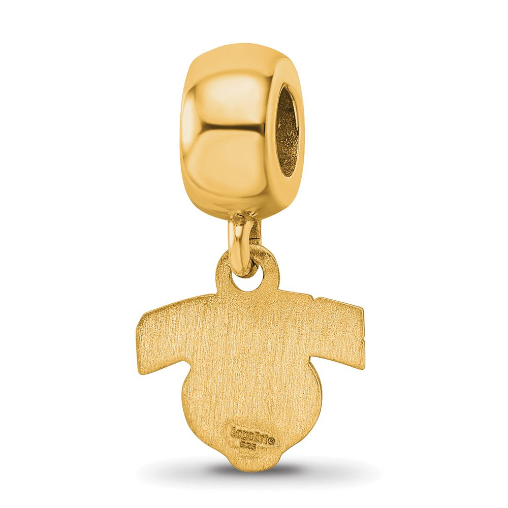 Sterling Silver Gold-plated Baylor University Extra Small Dangle Bead Charm