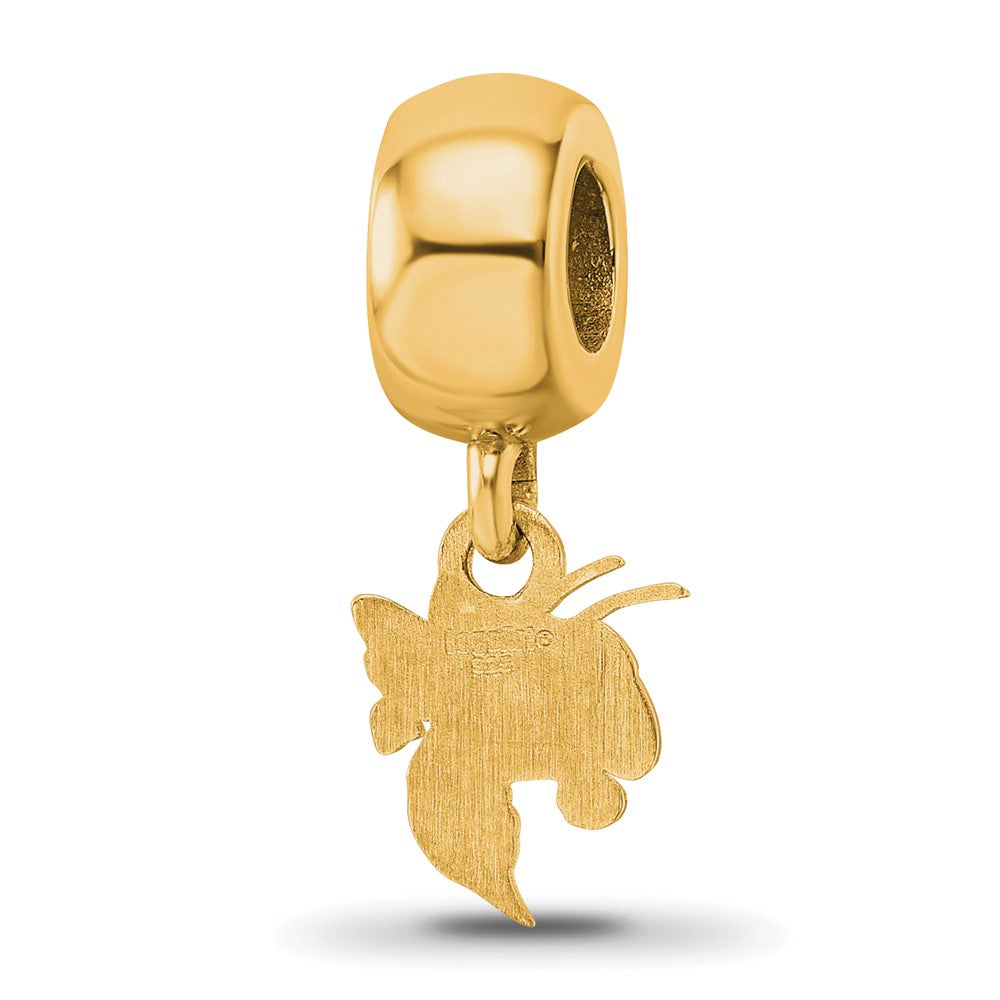 Sterling Silver Gold-plated Georgia Institute of Technology Yellow Jacket Extra Small Dangle Bead Charm