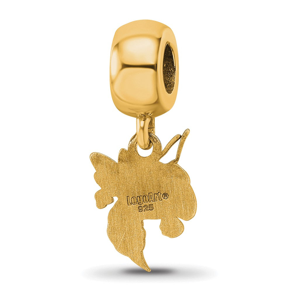 Sterling Silver Gold-plated Georgia Institute of Technology Yellow Jacket Small Dangle Bead Charm