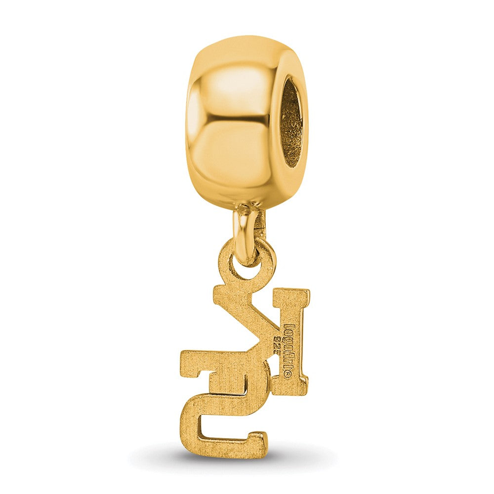 Sterling Silver Gold-plated Kansas State University K-S Extra Small Dangle Bead Charm