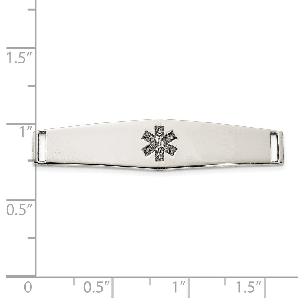 14K WG Polished Medical ID Ctr Soft Diamond Shape Plate # 818