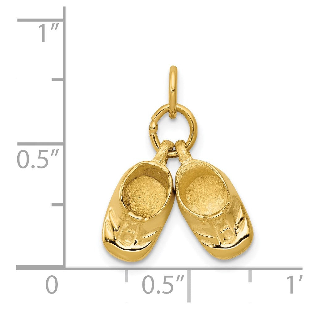 14k 3D Moveable Polished Shoes Charm
