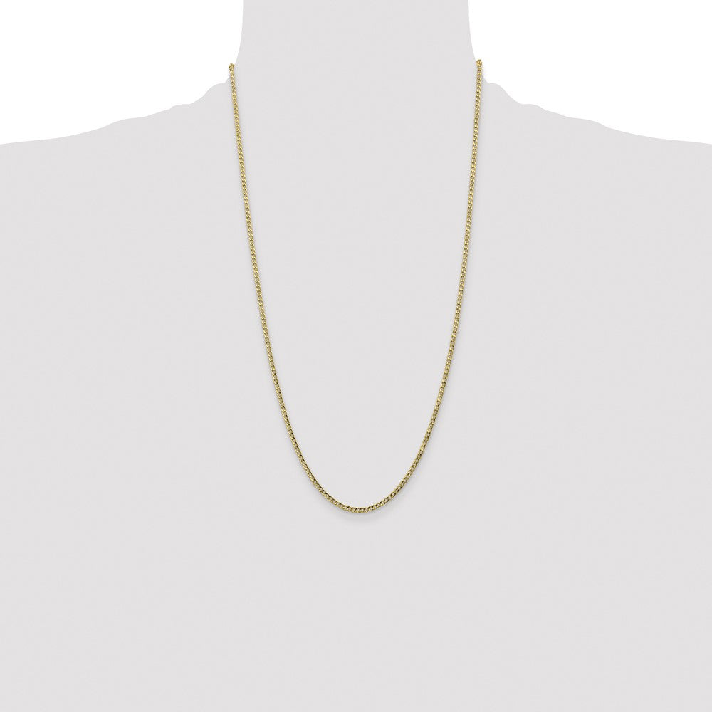 14K 26 inch 2.5mm Semi-Solid Curb with Lobster Clasp Chain