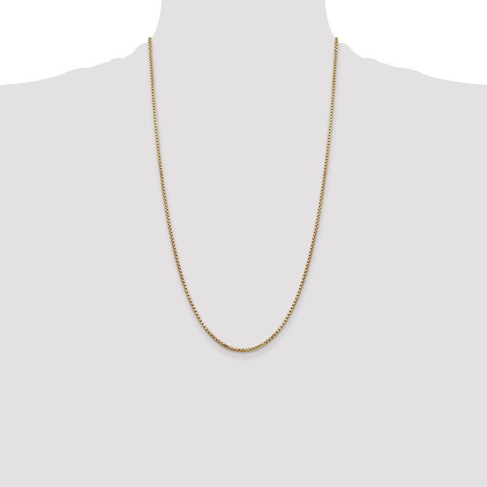 14K 26 inch 1.75mm Semi-Solid Round Box with Lobster Clasp Chain