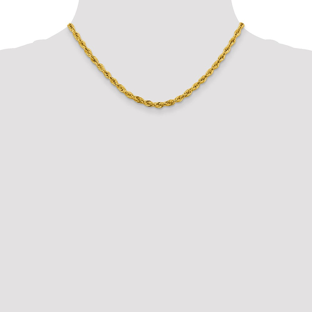 14K 16 inch 4.25mm Semi Solid Rope with Lobster Clasp Chain