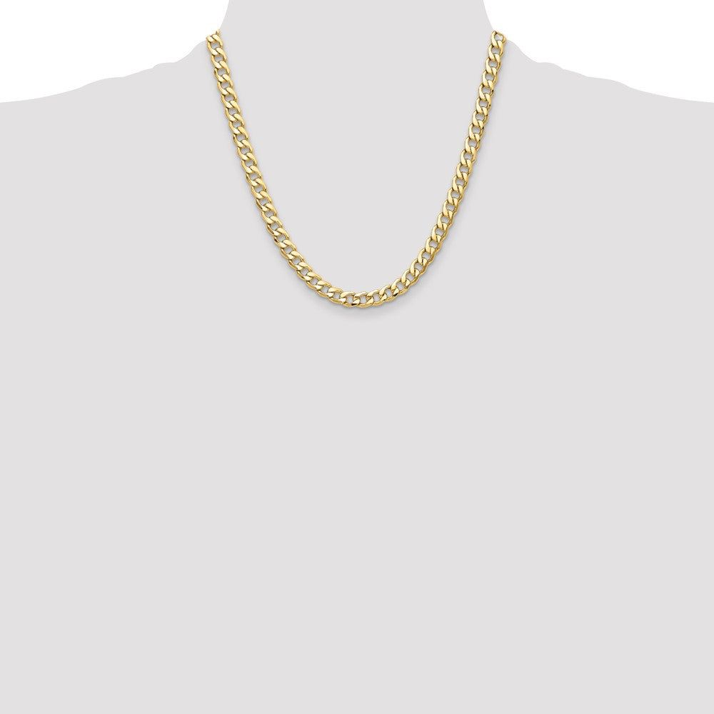 14k 7.5mm Semi-Solid Curb Chain