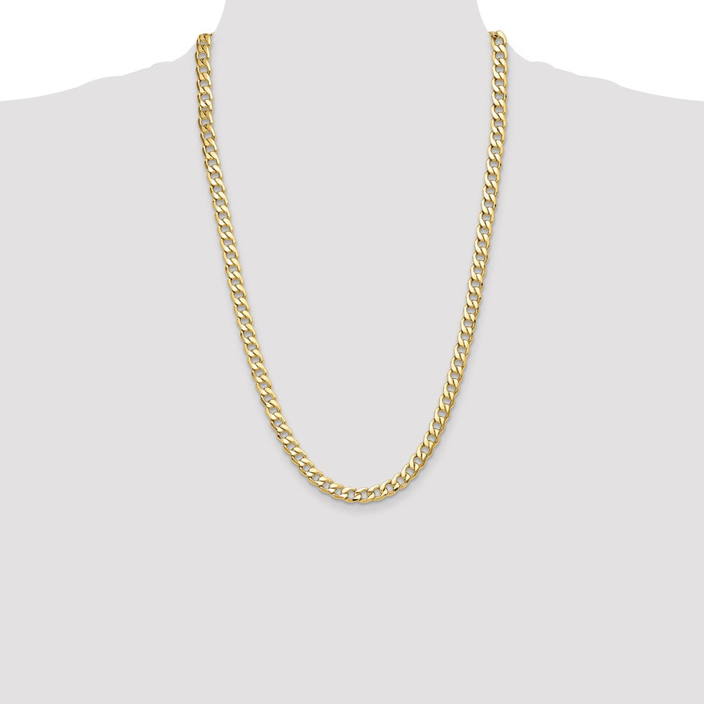 14k 7.5mm Semi-Solid Curb Chain