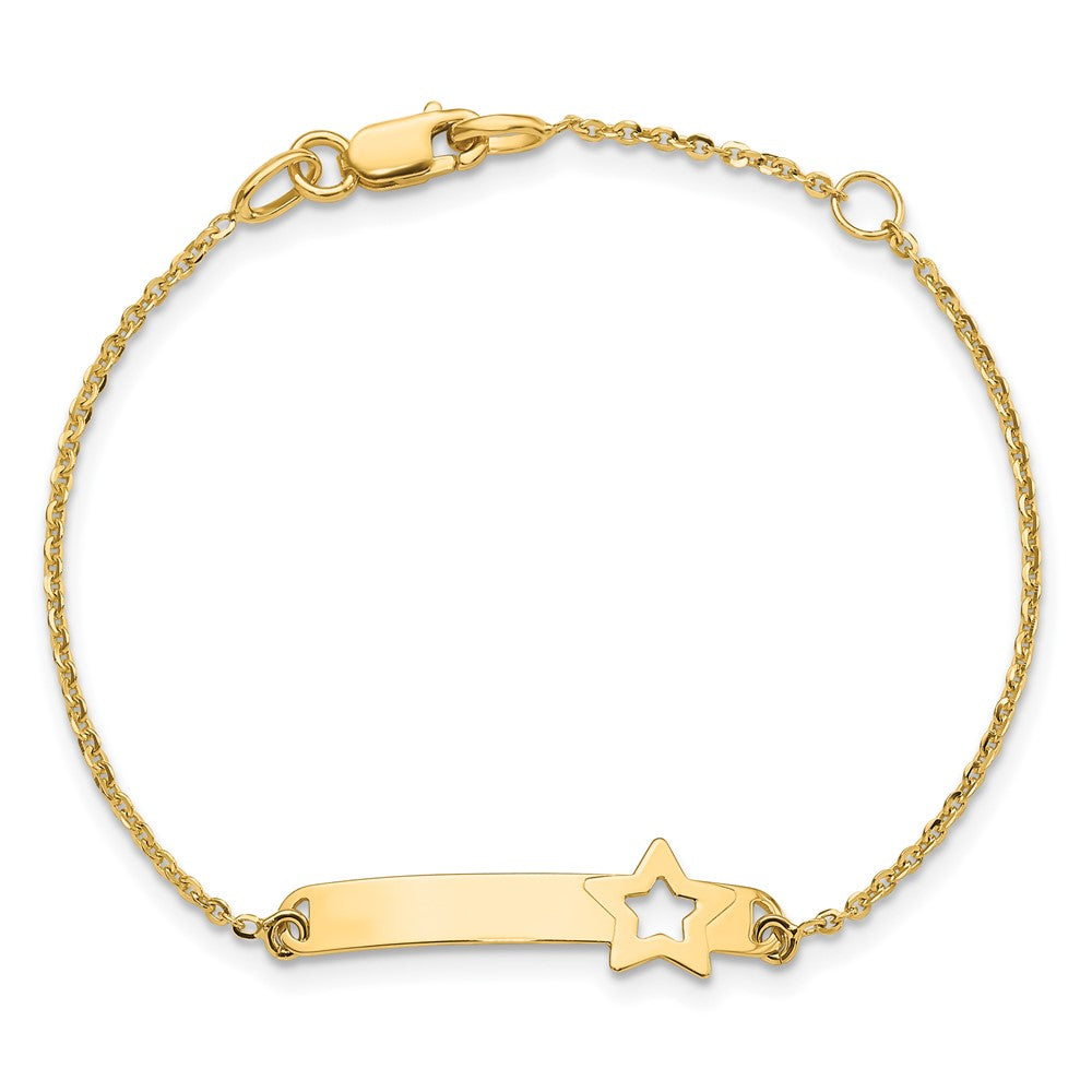 14K Children's Polished Star w/1in ext. ID Bracelet