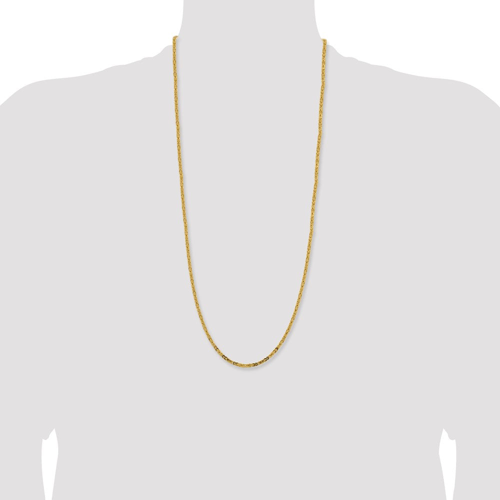 14K 30 inch 2.5mm Byzantine with Lobster Clasp Chain