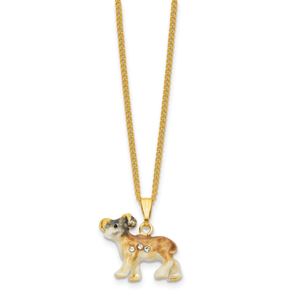 Luxury Giftware Bejeweled NORMAN Ram Trinket Box with Matching 18 inch Necklace